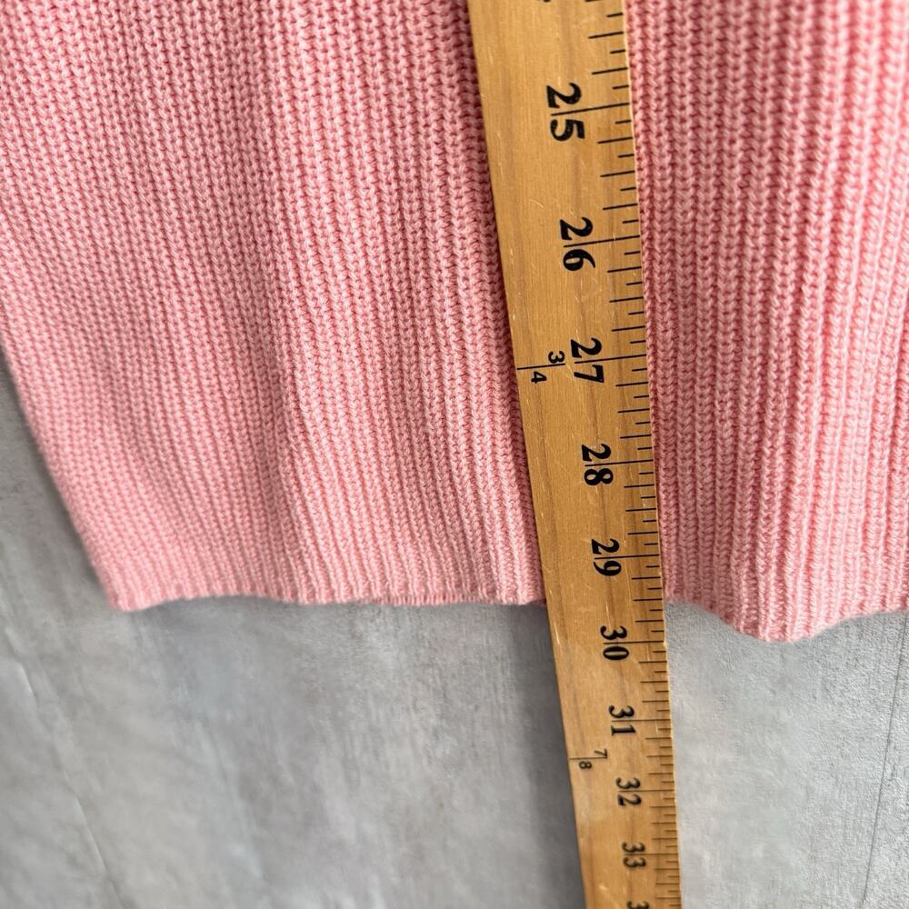 Aerie Knit Oversized Sweater Womens M Pink Cotton Soft 1/2 button Henley Ribbed - Picture 9 of 13